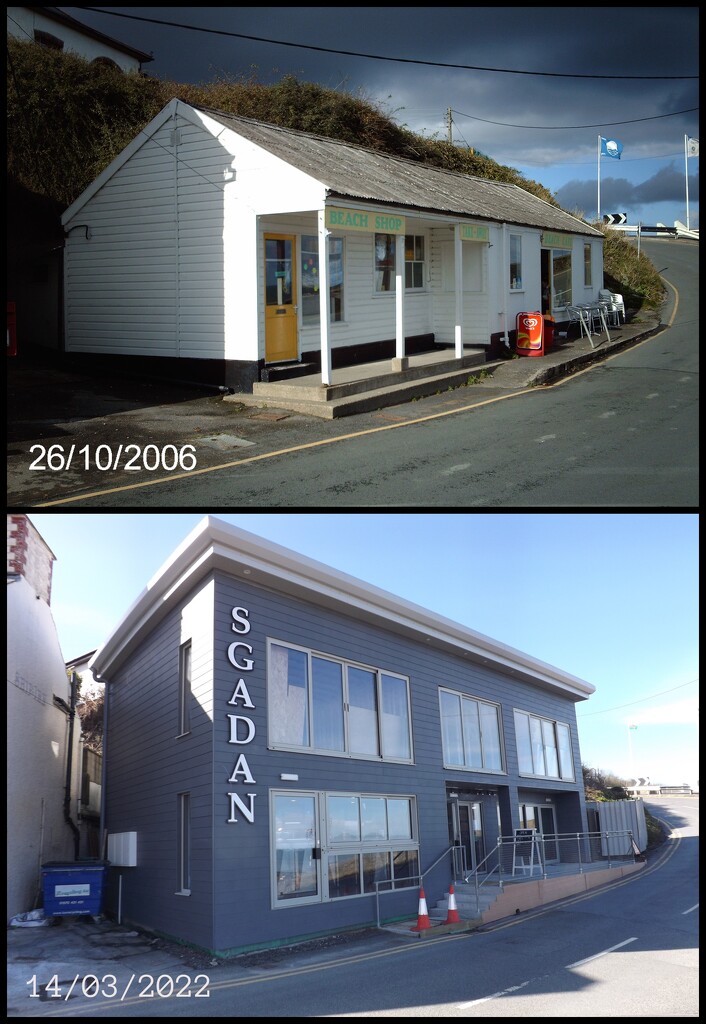 Aberporth Beach Shop Now & Then by ajisaac