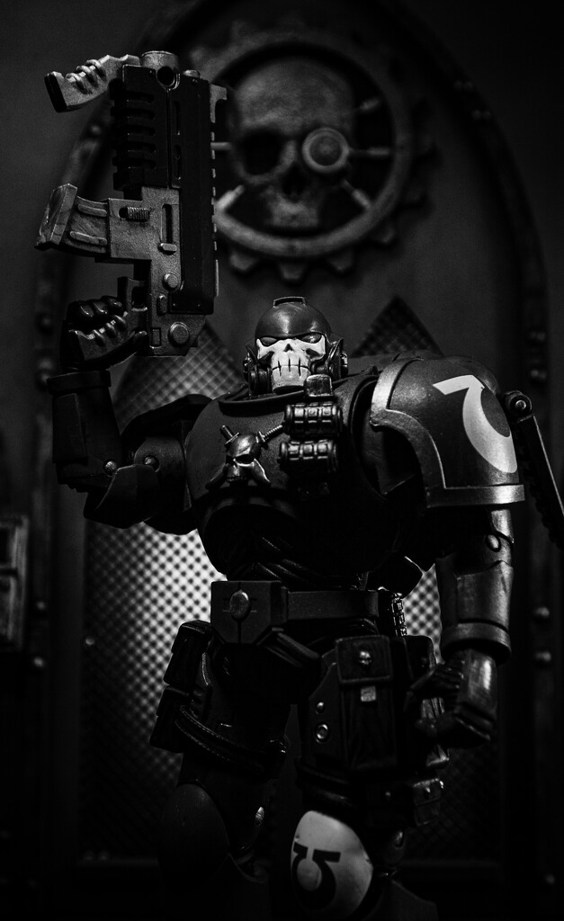 Space Marine in Black and White by batfish