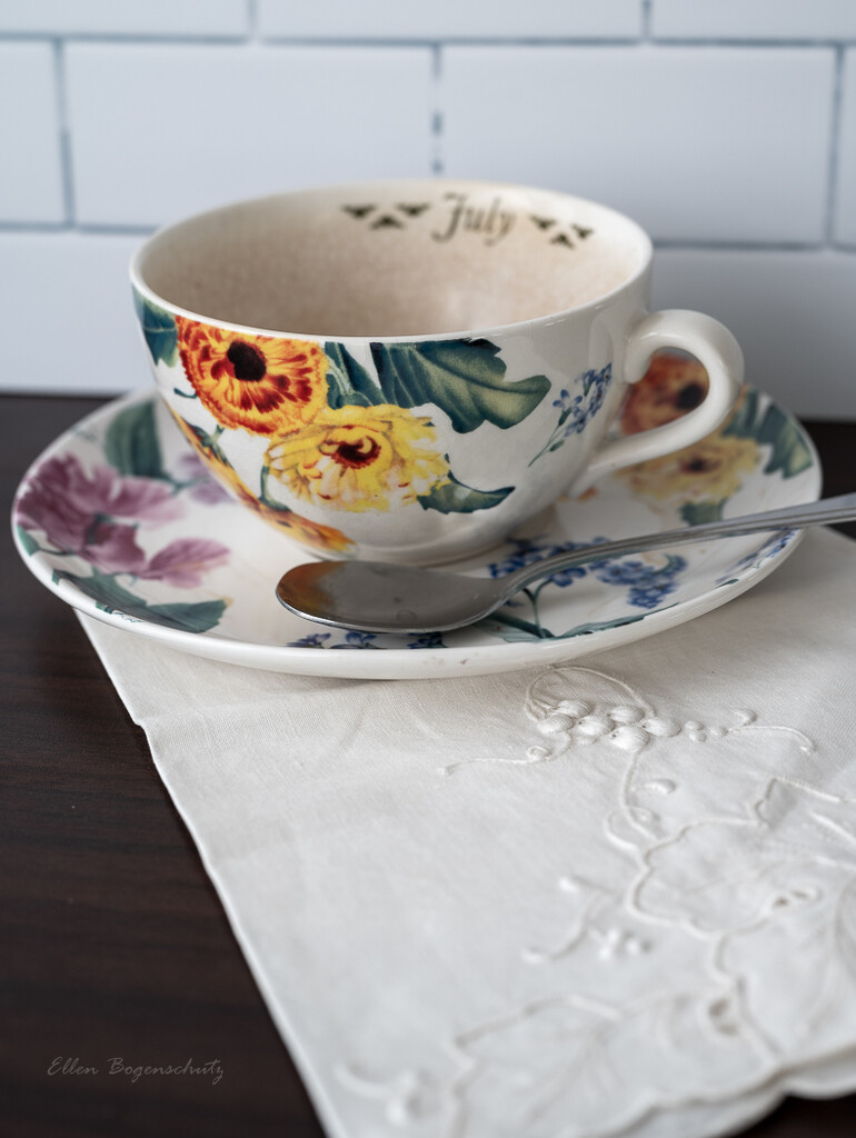 Tea cup on napkin  by theredcamera