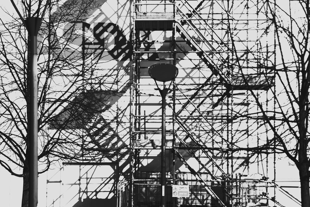 Scaffolding at the Supermarket by sanderling