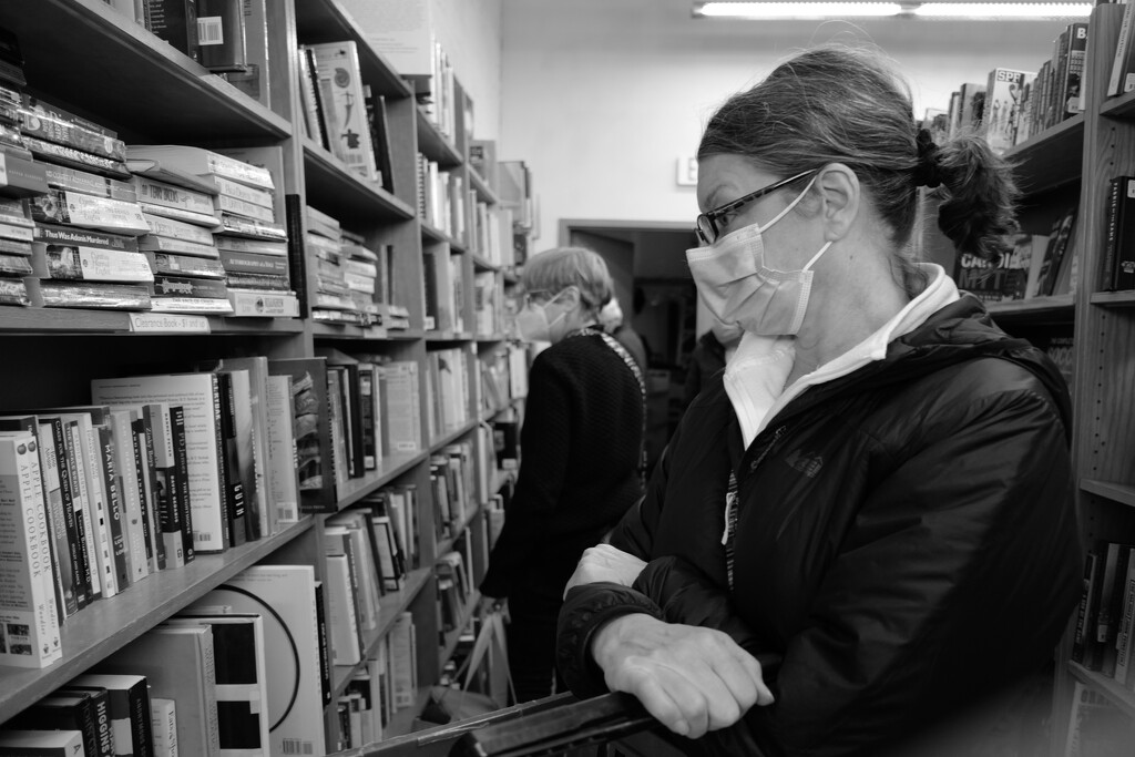 Wearing Masks at the Booksellers  by tosee