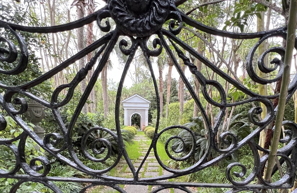 Iron gate and garden, Historic District, Charleston by congaree