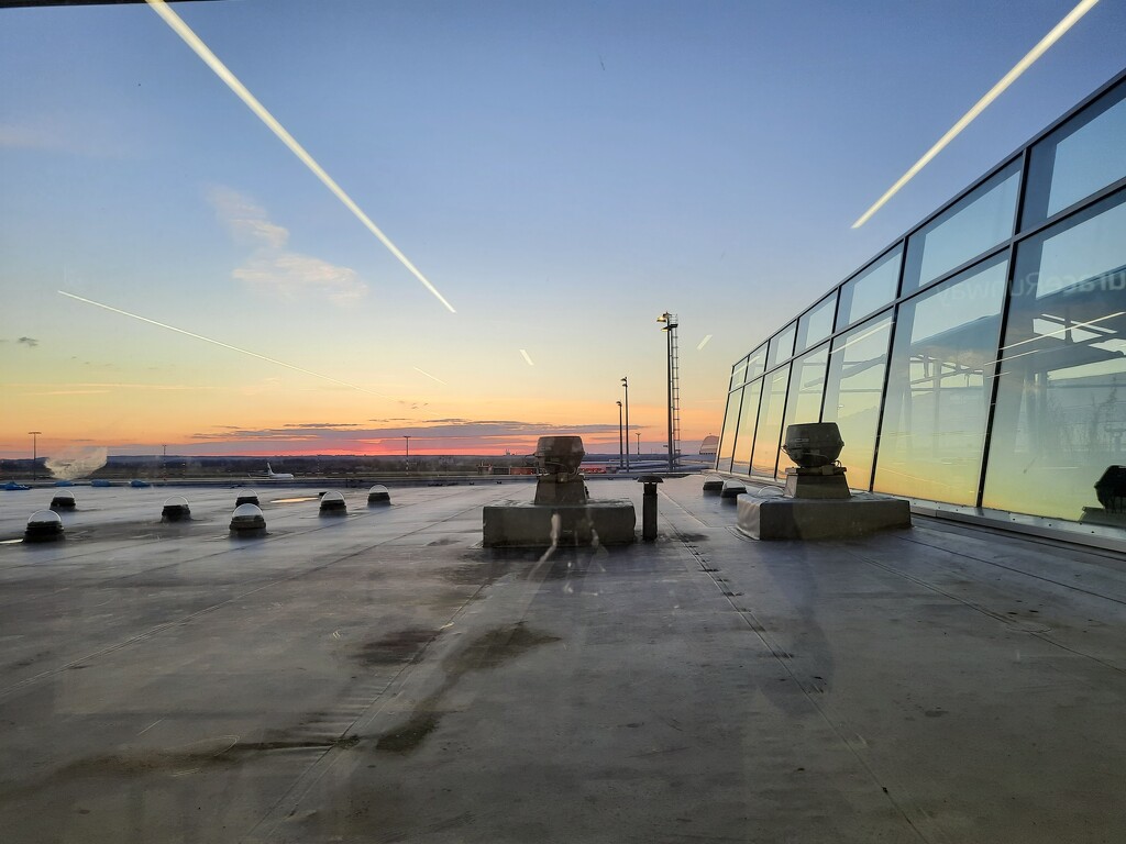 Sunset at the airport by solarpower