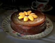 21st Apr 2022 - Apricot Almond Cake on a Pretty Plate  