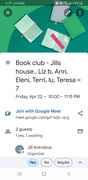 22nd Apr 2022 - Hosted book club