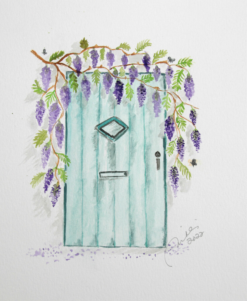 door and wisteria by artsygang