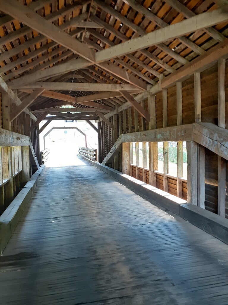 Insides of a covered bridge. by ambler