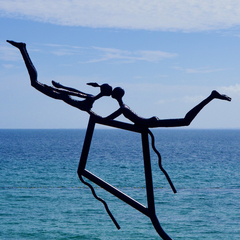 Sky, Sea And Statue P3140773 by merrelyn