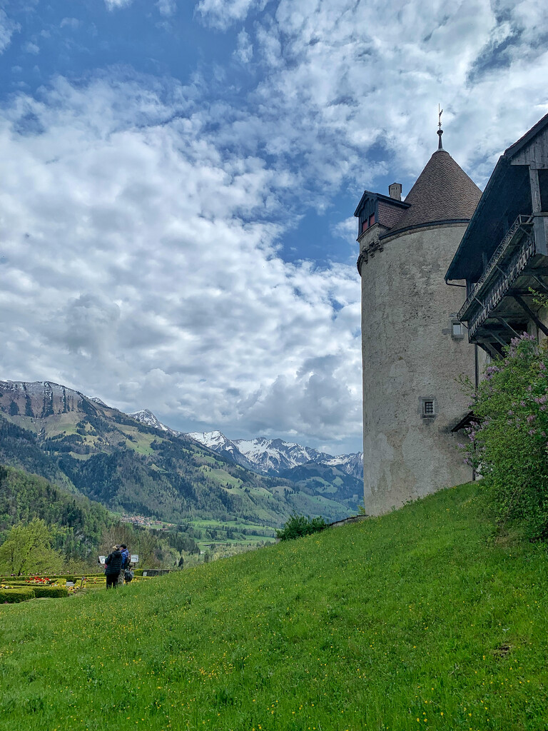 Tower and view in Gruyères.  by cocobella