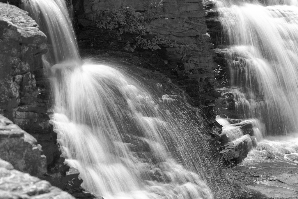 DeSoto Falls closeup B&W by k9photo