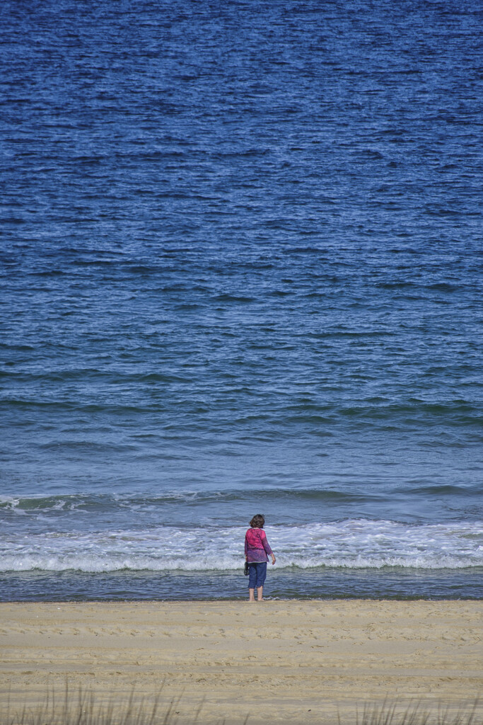My bride takes in the immensity of the Atlantic Ocean by ggshearron