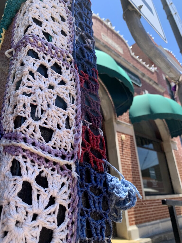 The crocheted porch pillars were so fun by louannwarren