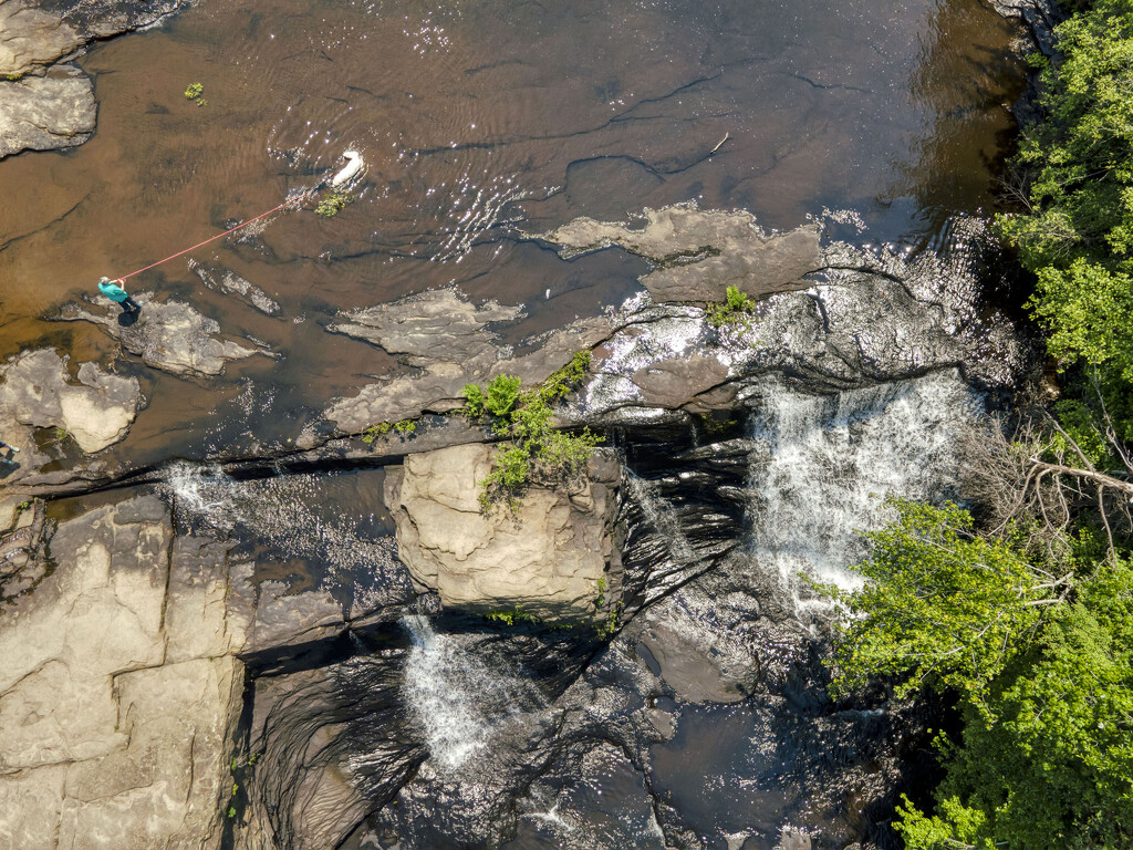 Swimming Above DeSoto Falls  by kvphoto