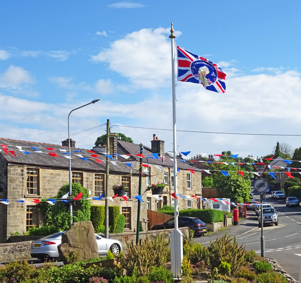 Jubilee Flag flying over Waterhouse Green by marianj