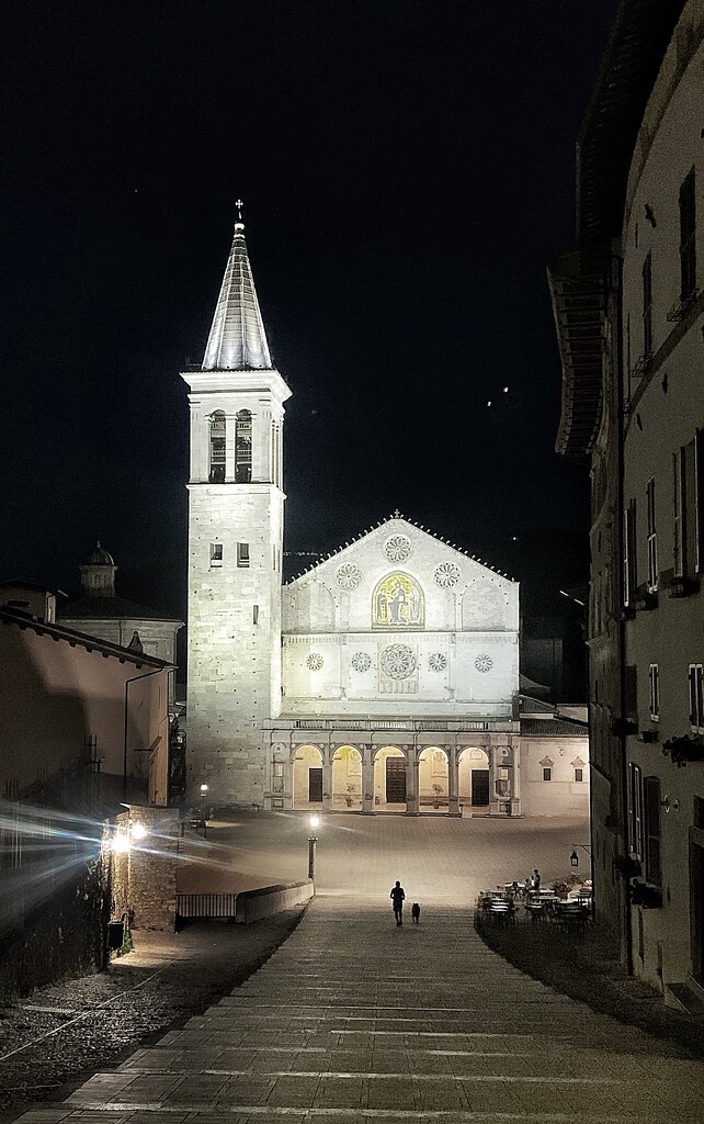 Spoleto ‘a Cathedra at night  by caterina