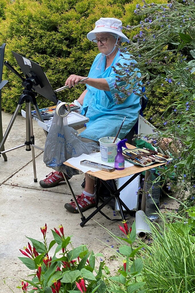 An artist in the garden by tunia