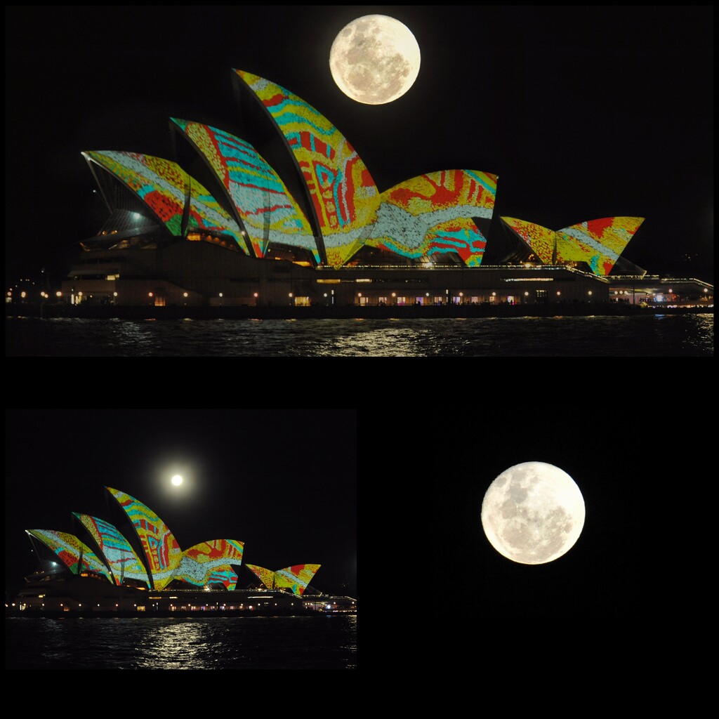 Collage of moon and Sydney Opera house shots by johnfalconer