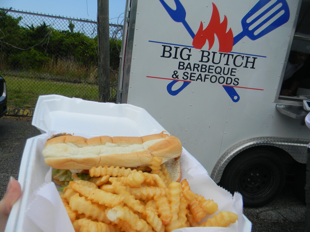 Fish Sandwich and Fries at Food Truck  by sfeldphotos