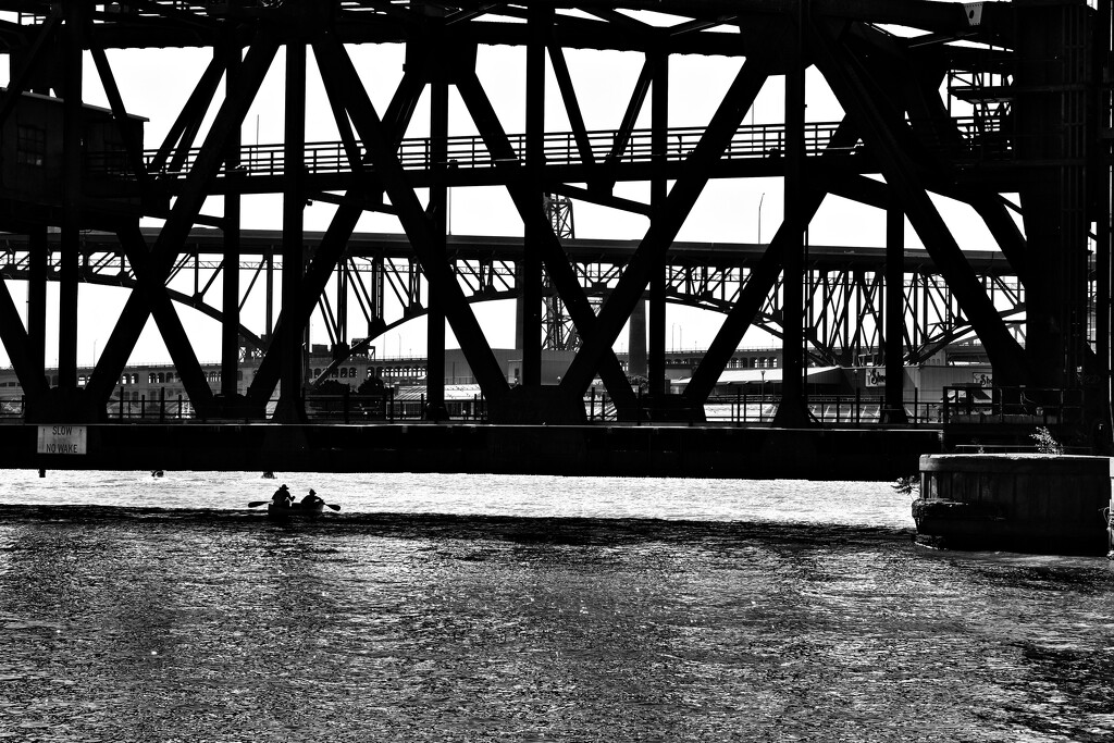 Bridges, Cuyahoga River, Cleveland by lsquared