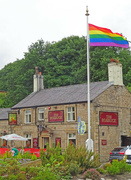 18th Jun 2022 - The Rainbow Flag flying on Waterhouse Green for Pride month 