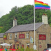 The Rainbow Flag flying on Waterhouse Green for Pride month  by marianj