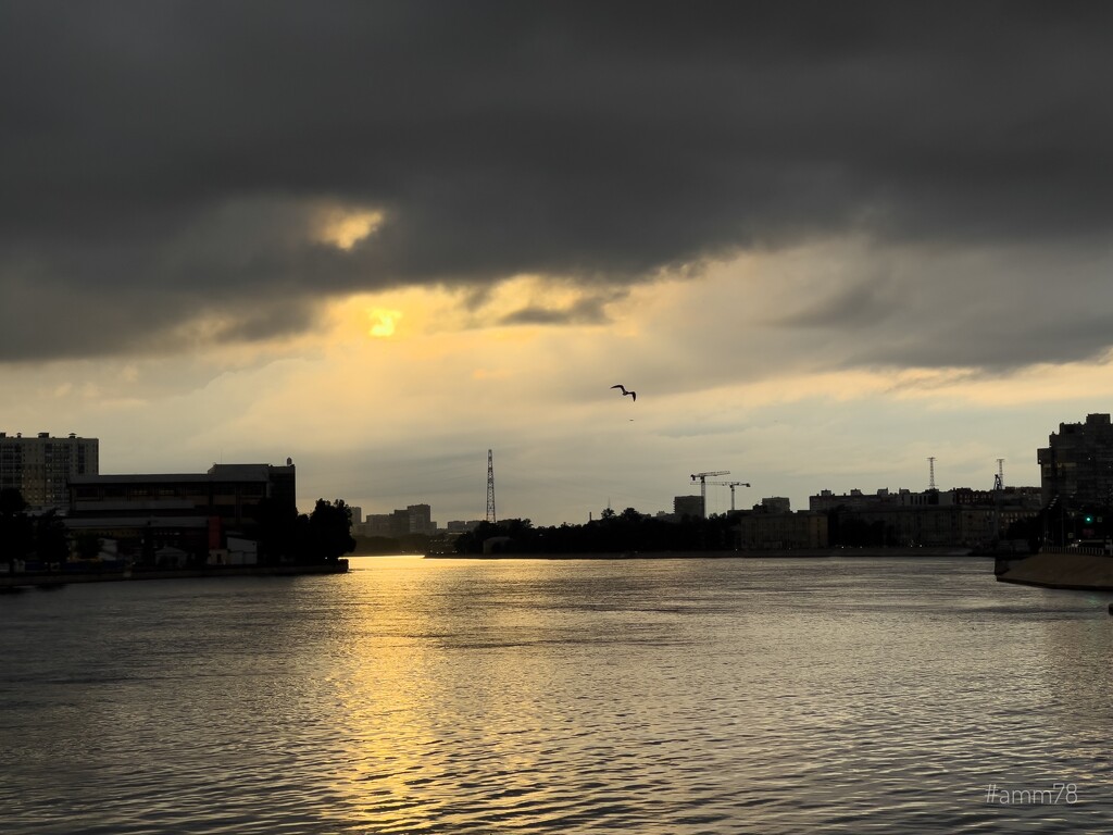 Sunset over the Neva River by alessandro