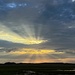 Sunset sun rays over the marsh