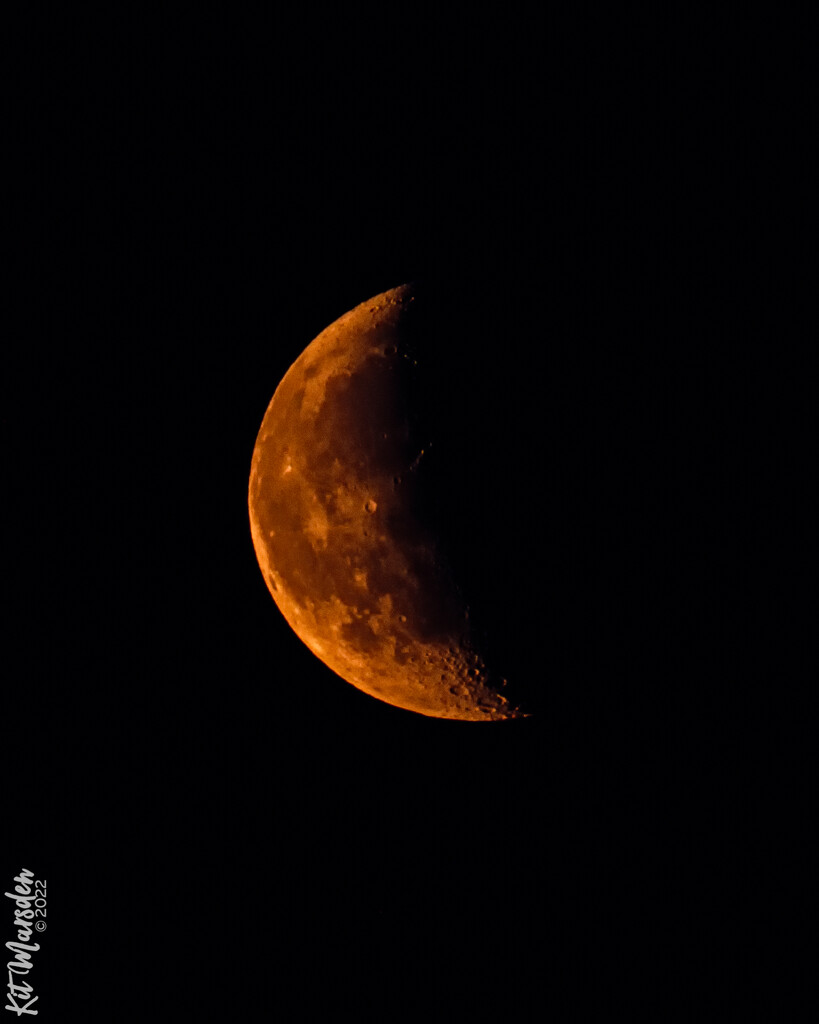Orange Crescent Moon by manek43509