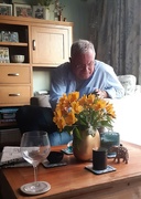 23rd Jun 2022 - A G&T, some lovely flowers and my very special Mr B.