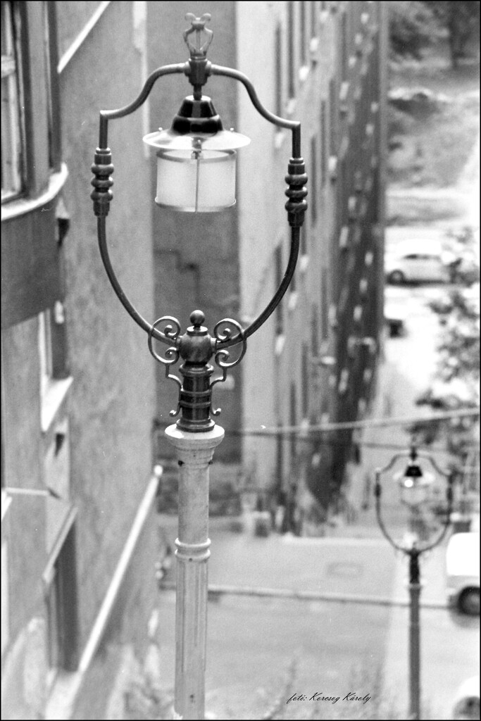 Lamp on a street in Buda by kork