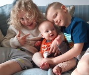 29th Jun 2022 - Baby Neil and his big boy cousins. 