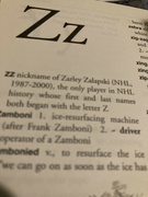 1st Jul 2022 - Z #14:  In My Hockey Dictionary 