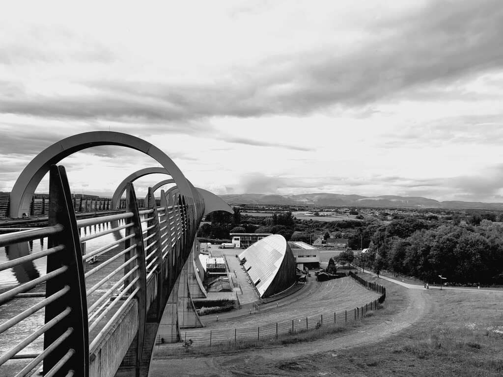 Falkirk Wheel and the Ochils by clearday