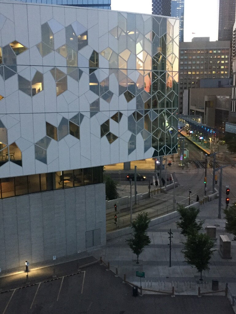 View of Calgary Library from hotel  by mcsiegle