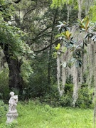 4th Jul 2022 - Statue and Spanish moss at Magnolia Gardens