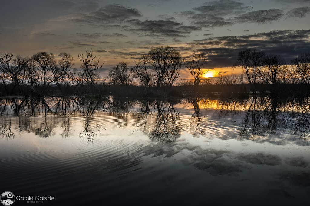 Sunset over the floodwater by yorkshirekiwi