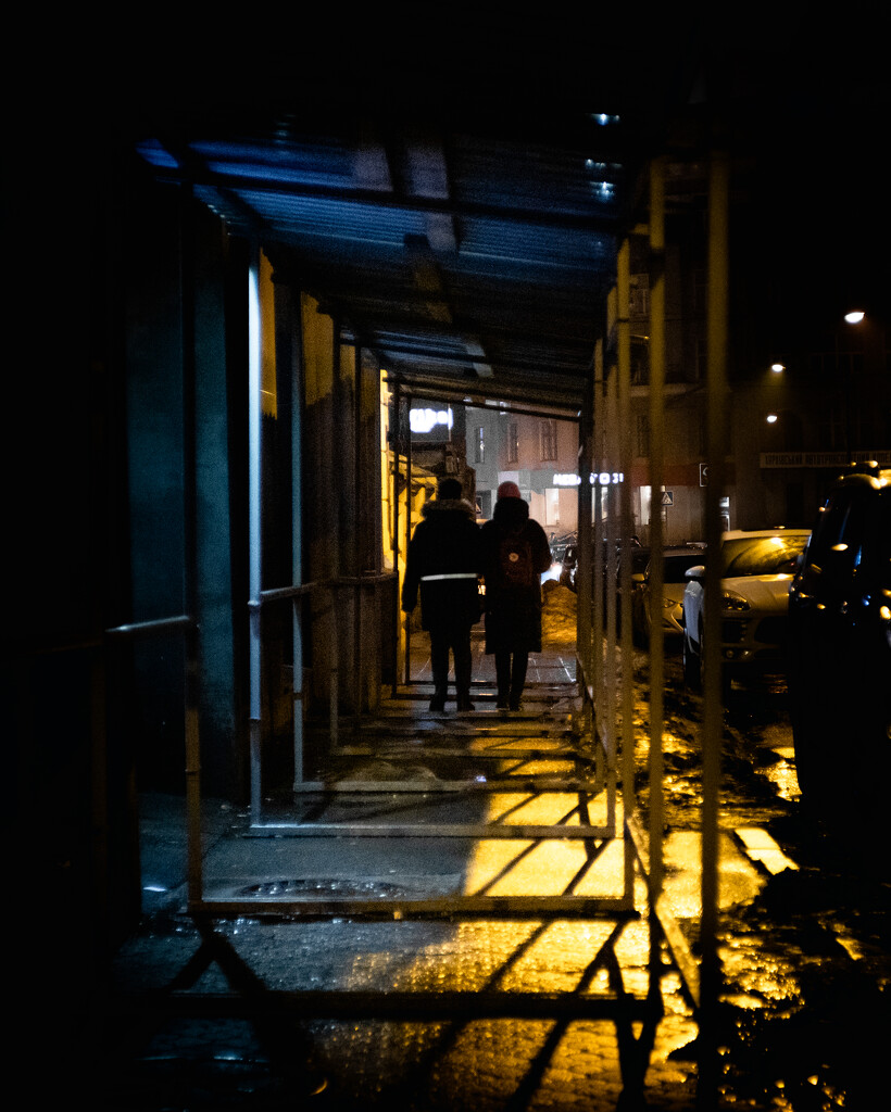 Walking in the night city by thholyhorse
