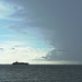 Ship entering Charleston Harbor after a storm