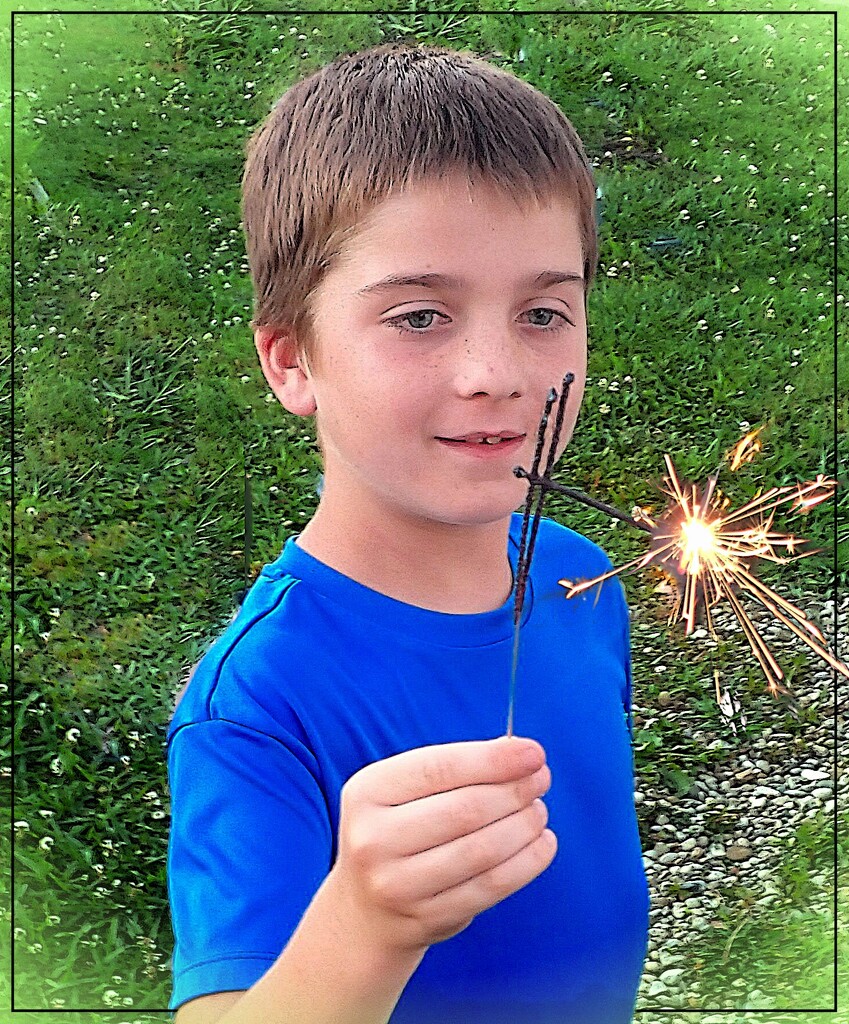 Micah and the Sparklers by olivetreeann
