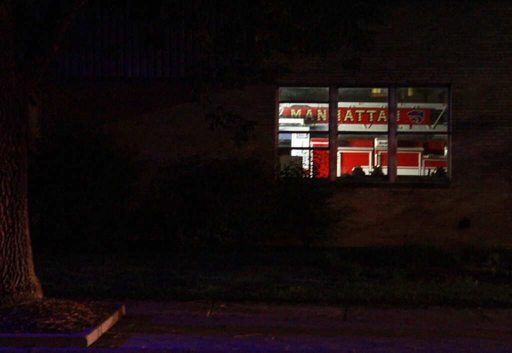 Fire Department after dark  by mcsiegle