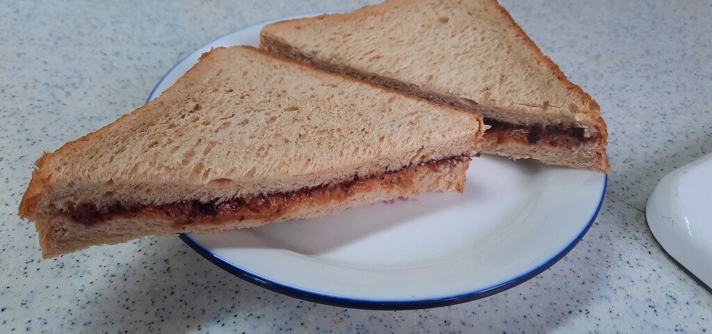 Peanut Butter Jello Sandwich lunch by wongbak