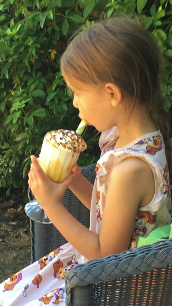 Little lady with a large milkshake by 365anne