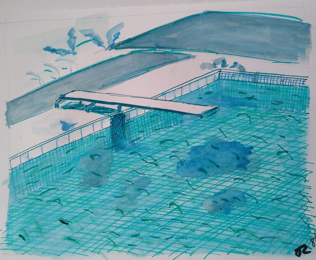 Pool A-la Hockney - Mixed Media by artsygang
