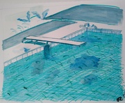 22nd Aug 2022 - Pool A-la Hockney - Mixed Media
