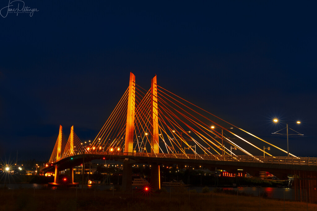 Tilikum Bridge At Twilight  by jgpittenger