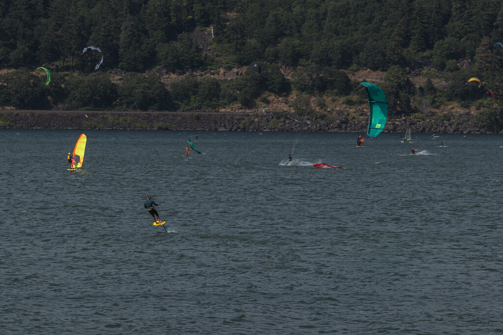Kitesurfing in the Columbia River Gorge by swchappell
