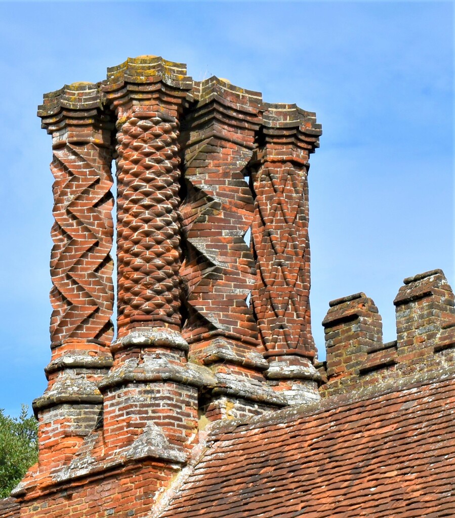 Tudor chimneys with intricate brickwork by anitaw
