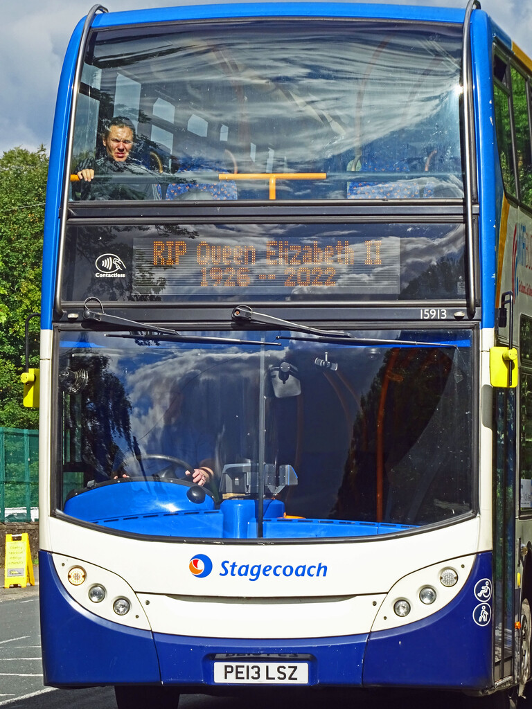 A tribute to our late Queen on Preston Stagecoach buses by marianj