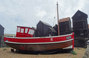 6th Sep 2022 - Net shops and boat in Hastings