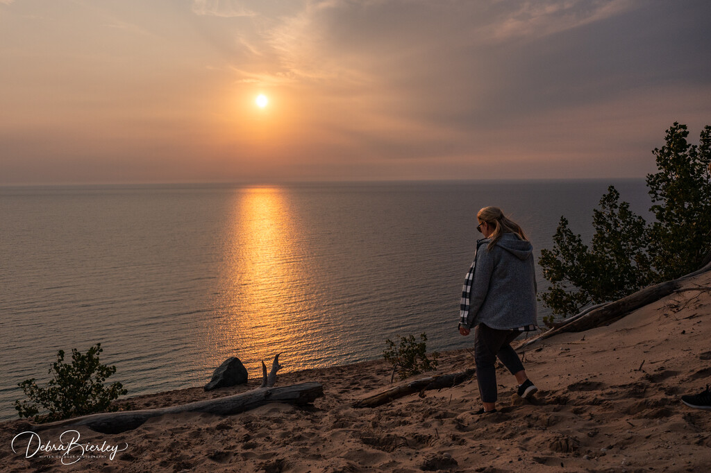 Sunset on the dunes of Lake Michigan by dridsdale